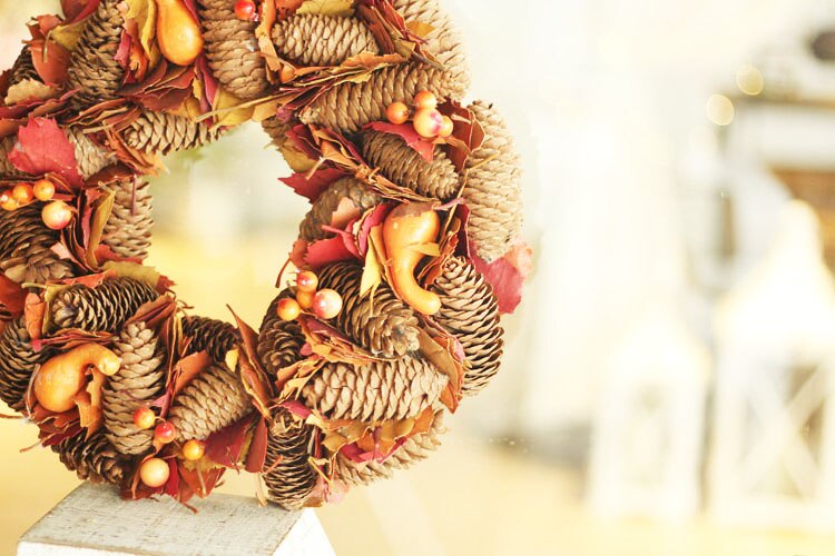 Oogstdecoratie herfst bruiloft decoratie voordeur krans pompoenen herfstkrans rustiek landelijk hangende deur wanddecoratie