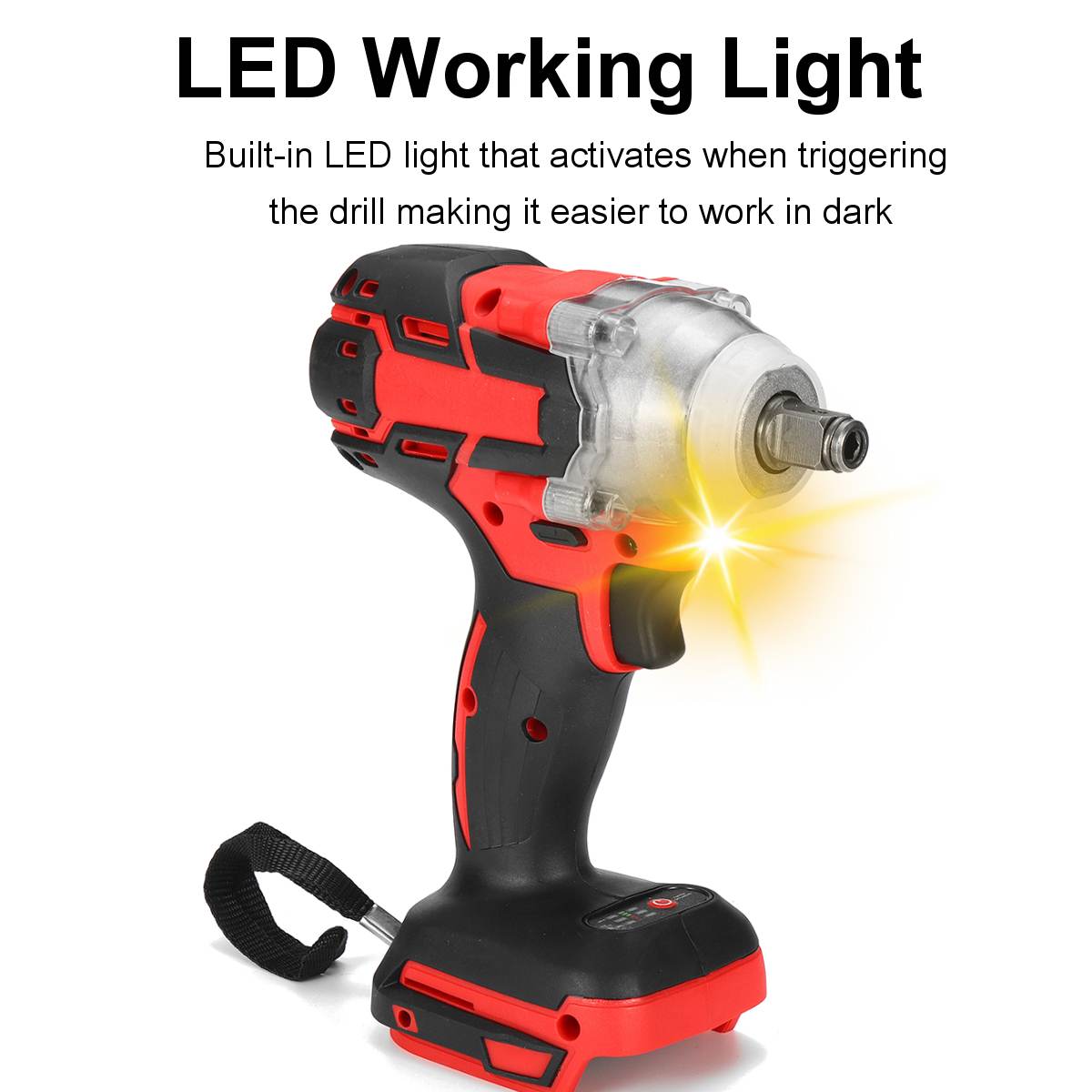 18V 880N.m Electric Wrench Speed Cordless Impact Wrench Power Tool Screwdriver Rechargable Drill Driver LED For Makita Battery