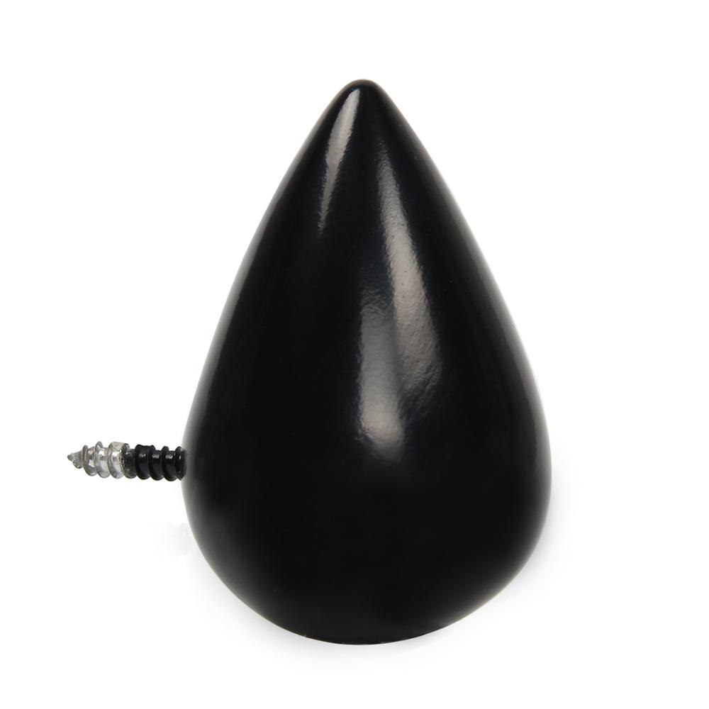 Water Shape Hook Hanger Home Wood Wall Hanger Bathroom Door Coat Hanger Hat Single Hook Holder for Home Decor: S / Black