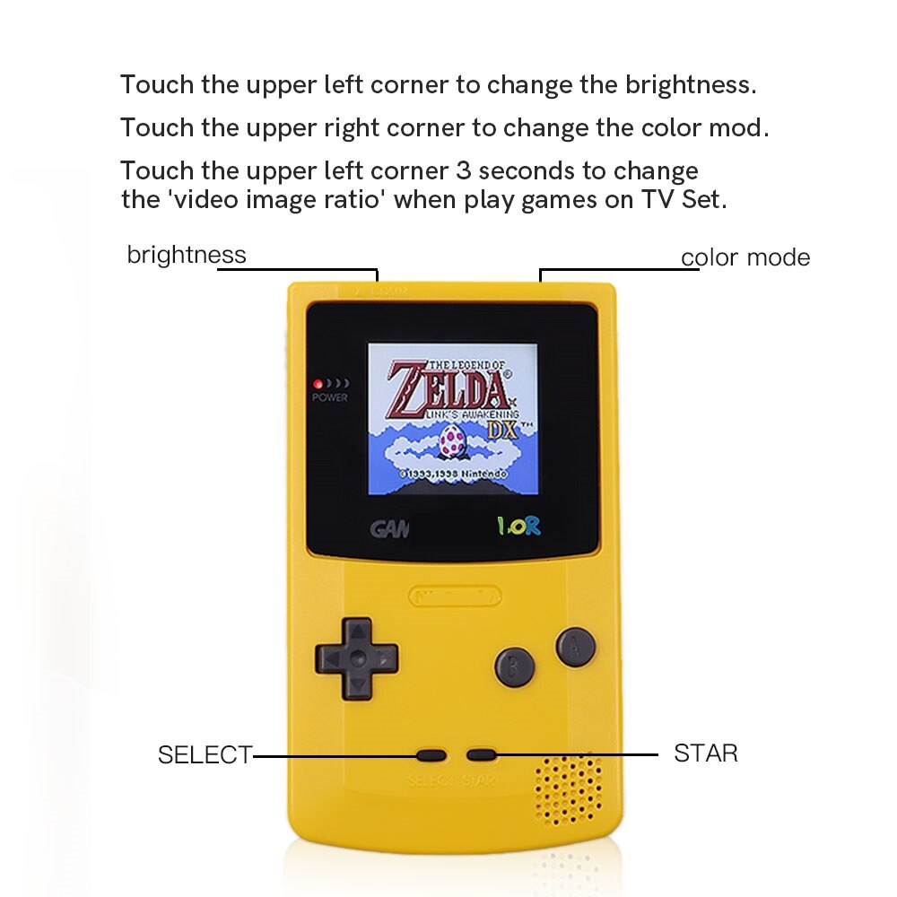 TV Version 2.2 inches GBC LCD High Brightness LCD Screen TV Out for Gameboy COLOR GBC - No Need Shell Cutting