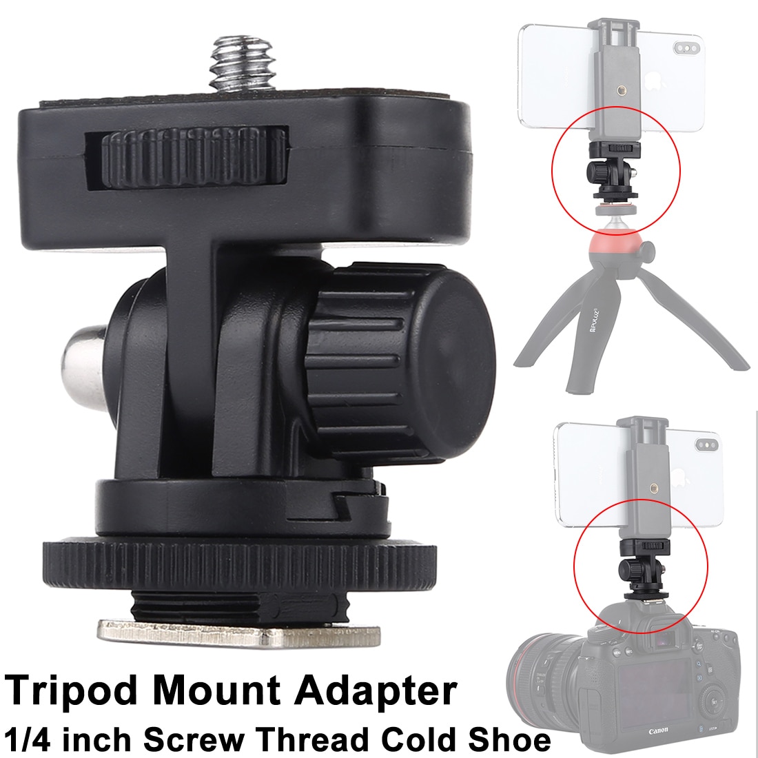 Camera 1/4 Inch Schroefdraad Koude Schoen Statief Mount Adapter Camera Mount Adapters Camera Accessoires D30