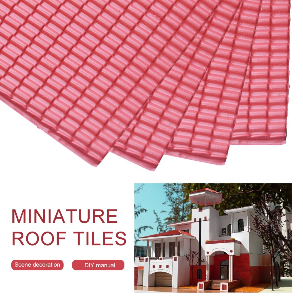 4pcs Accessories Sheet Miniature Roof Tiles Landscape Garden Model Building Sand Table Diorama PVC DIY Dollhouse Architecture