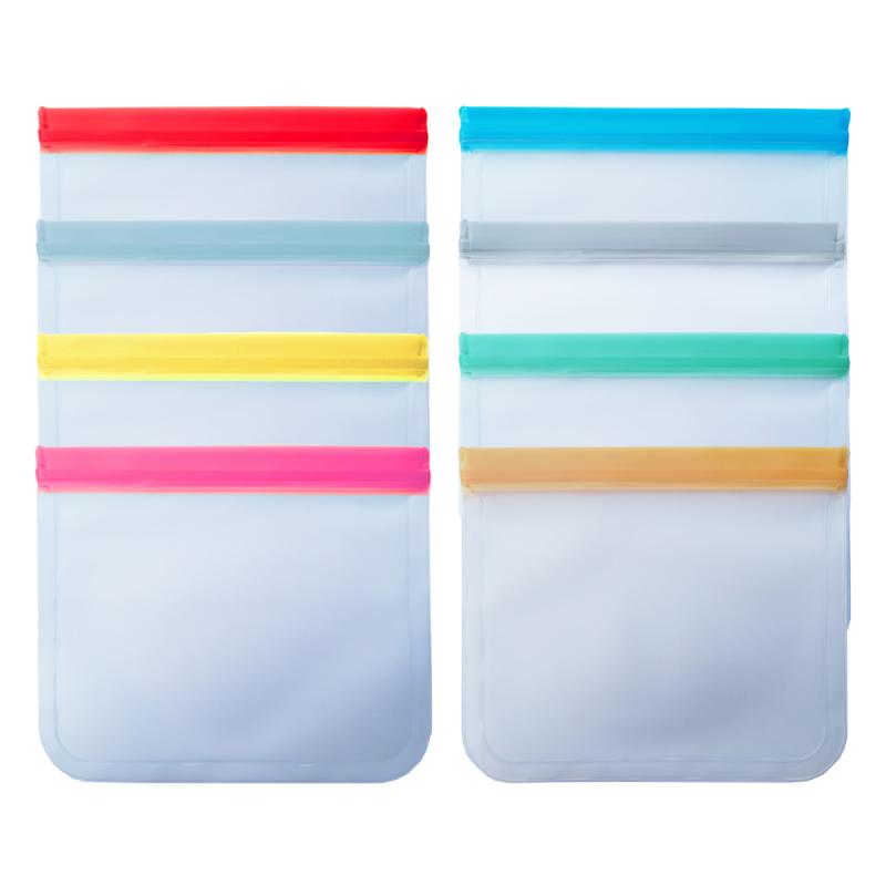 Reusable Food Storage Bag Kitchen Silicone PEVA Fresh Bag Ziplock Pouch Refrigerator Fresh Bags Zero Waste Fruit Organizer