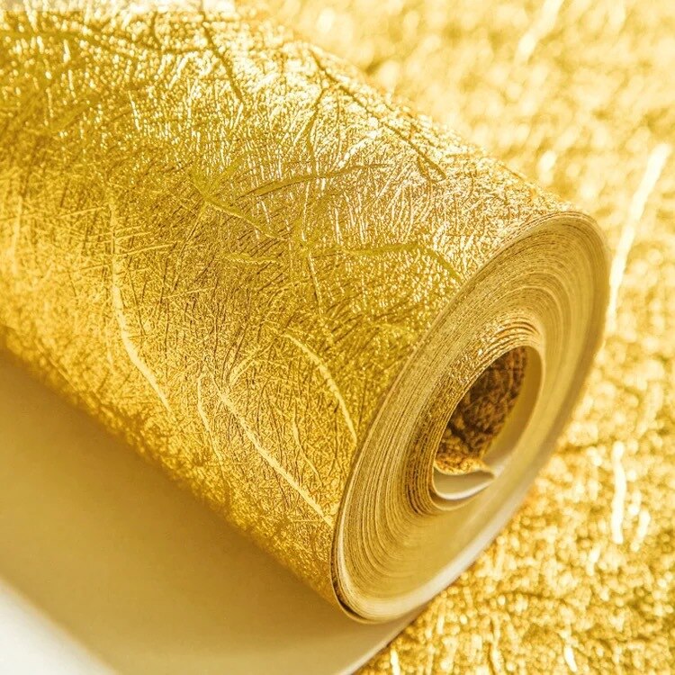 Luxe Classic Gold Behang Roll Slaapkamer Woonkamer Relief Damast Behang Glitter Wallpapers Goud Folie Papel De Parede: 1
