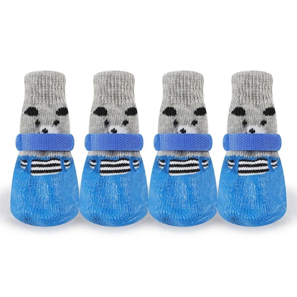 2 Paar Haustier-Hundeschuh-Socken, wasserdicht, für Katzen und Hunde, Gummisocken, rutschfest, für Hunde, Regen, Schneestiefel, Socken, Hunde, betroffen, warme Socken: M / Grün