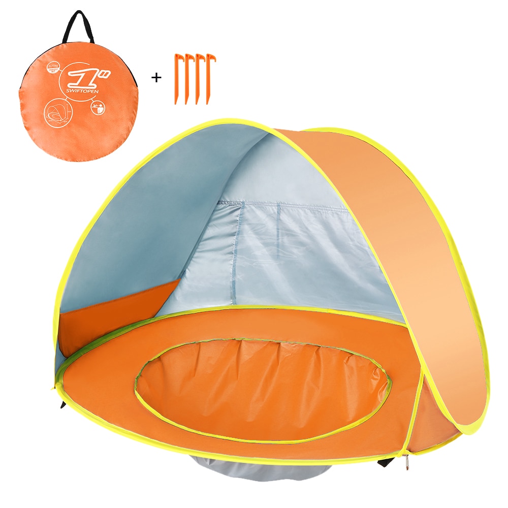 Piscina refugio solar para niños y bebés tienda de campaña para la playa, toldo, tienda de acampada, impermeable, Anti-UV, piscina de bolas portátil: Amarillo