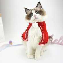 Kerst Mantel Voor Katten Rode Xmas Pak Voor Honden Kat Accessoires Kleine Mantel Voor Kittens Halloween Hond Kostuum Pet Supplies SML