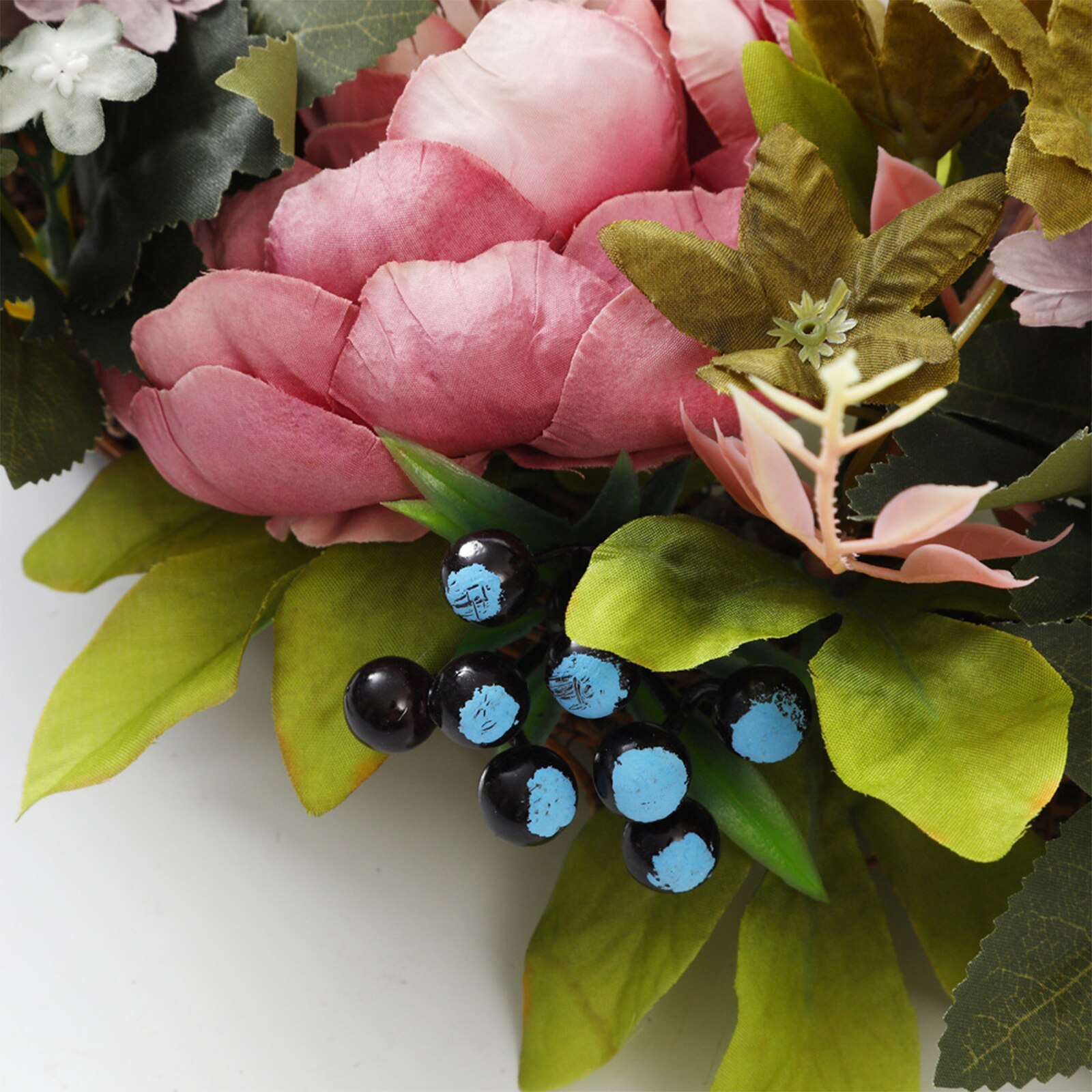 Lente Pioenroos Bloem Krans Boerderij Bloemen Krans Met Groene Bladeren Voor Voordeur Decoratie