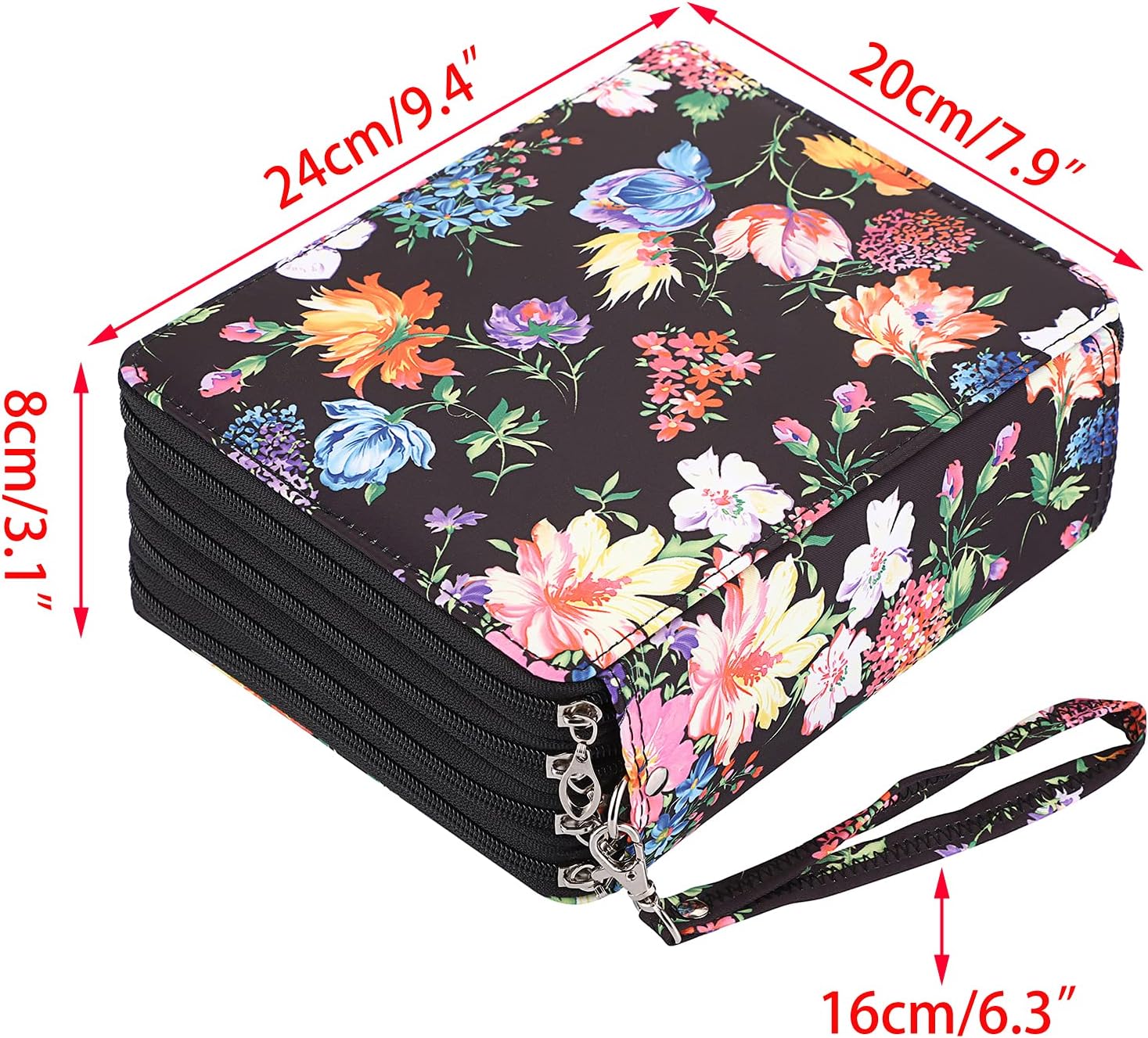 Colored Pencil Case- 160 Slots Pencil Holder Pen Bag Large Capacity Pencil Organizer with Handle Strap Handy Colored Pencil Box