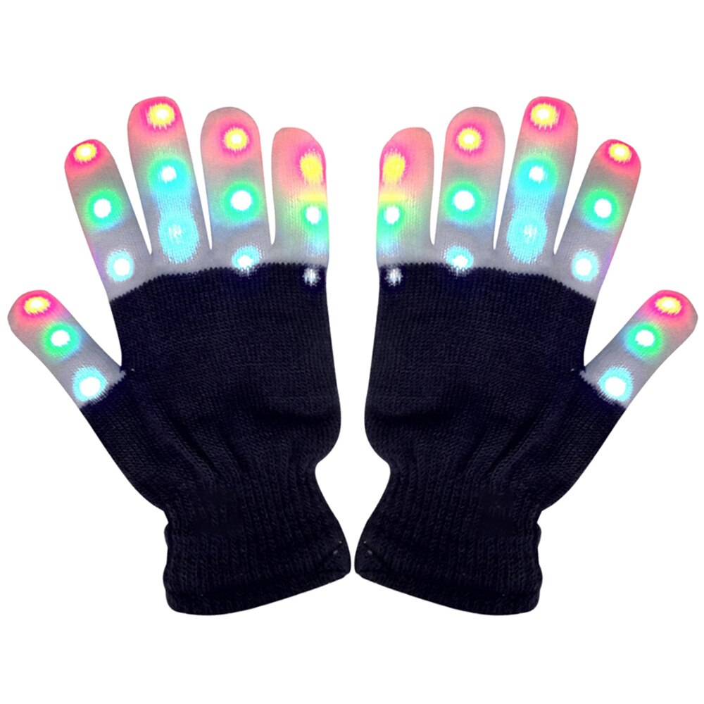 Halloween LED Gloves Neon Glowing Party Light Props Luminous Flashing Skull Gloves Stage Skeleton Skull Gloves: 9
