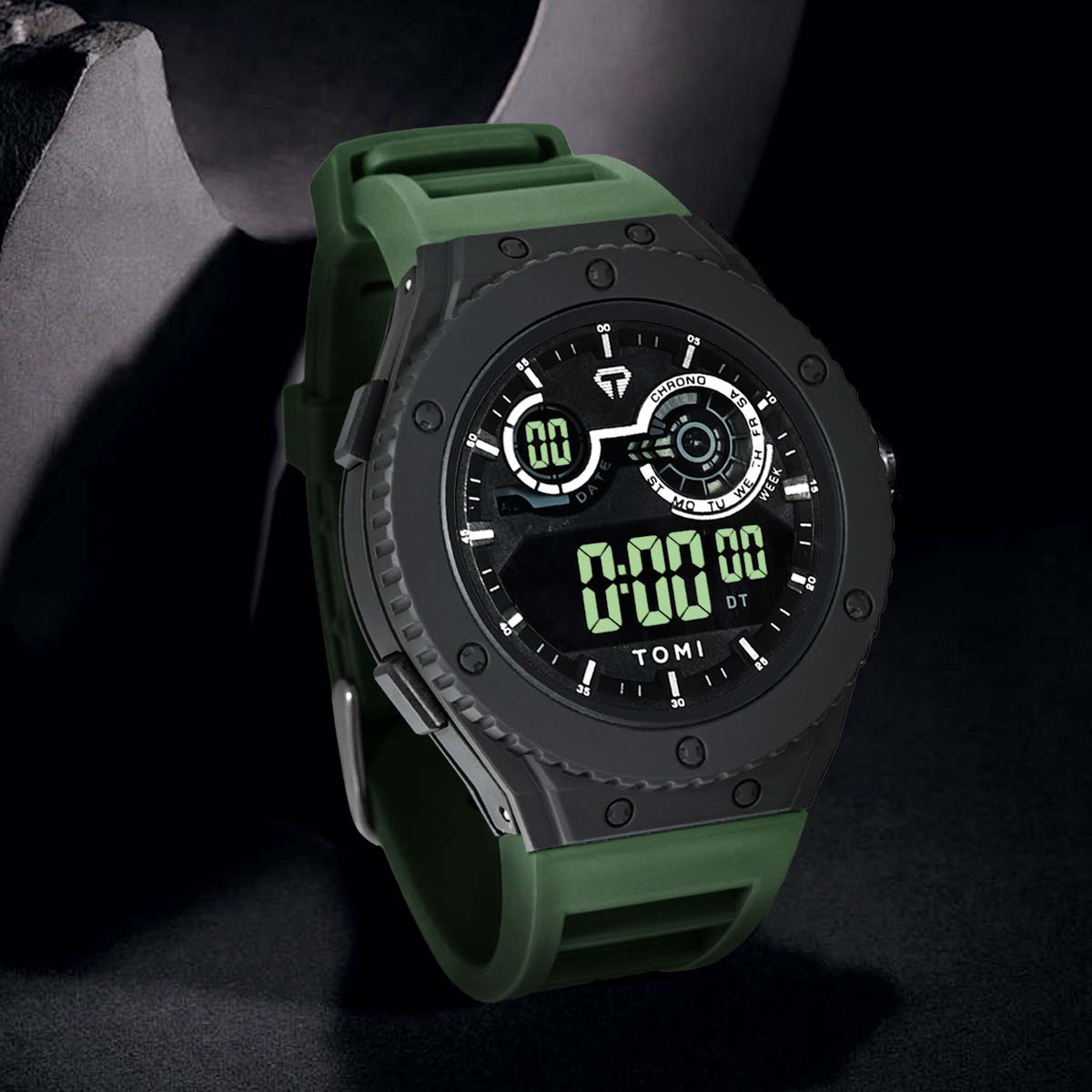 TOMI-reloj Digital luminoso LED para hombre, minimalista, resistente al agua hasta 30M, deportivo, con fecha, electrónico para estudiantes