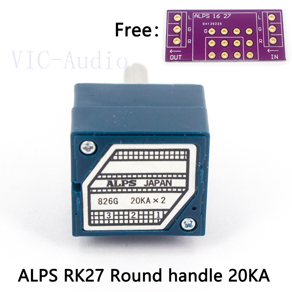 1Pc Japan Alps RK27 Volume Log Stereo Potentiometer 2-Gang Dual 10K/20K/50K/100K/250K/500K Potentiometer Ronde As 6.0Mm: Round Shaft  20KA