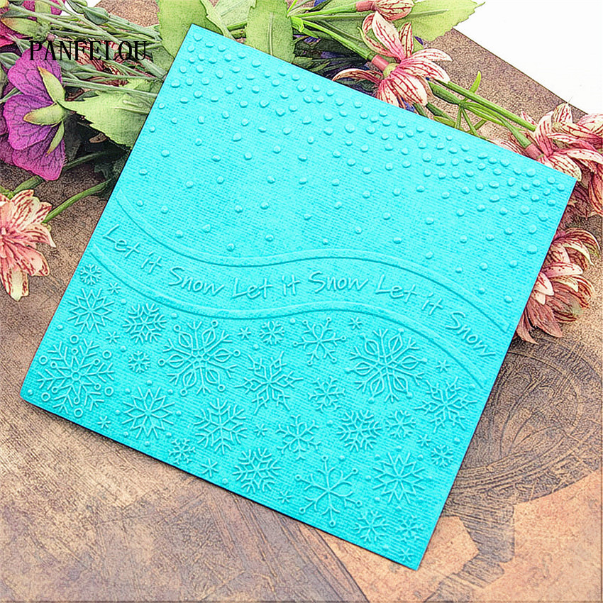 PANFELOU Easter Snow rain Embossing folders Plastic For Scrapbooking DIY Template Fondant Cake Photo Album Card Making