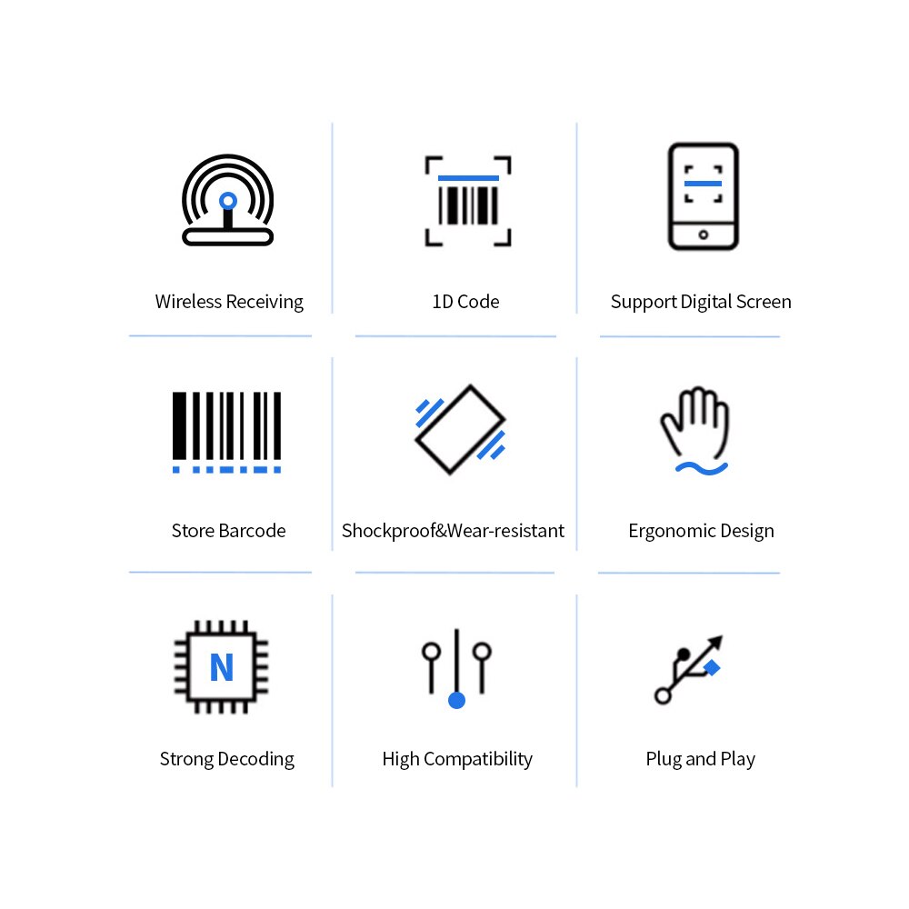 Cdd Code Reader Handheld Wirelress Barcode Scanner 2.4G Draadloze Bt Wired Drie-In-een Scanner High-snelheid Voor Supermarkt Winkel