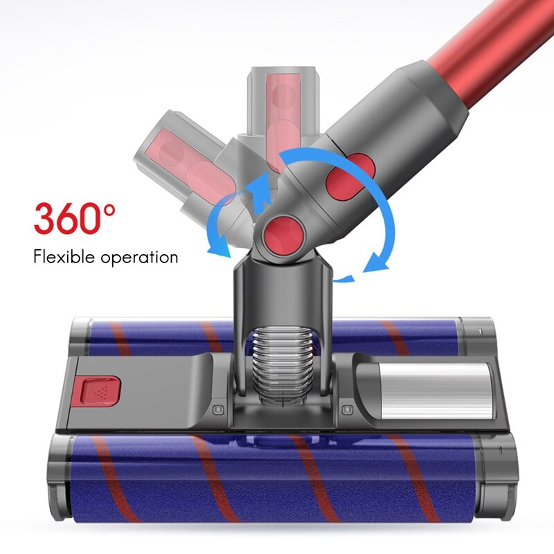 Gorąco!-dla odkurzacz Dyson V7 V8 V10 V11 V15 uniwersalny z miękkiego aksamitu dwurzędowy szczotka rolkowa z lampą szczotka podłogowa