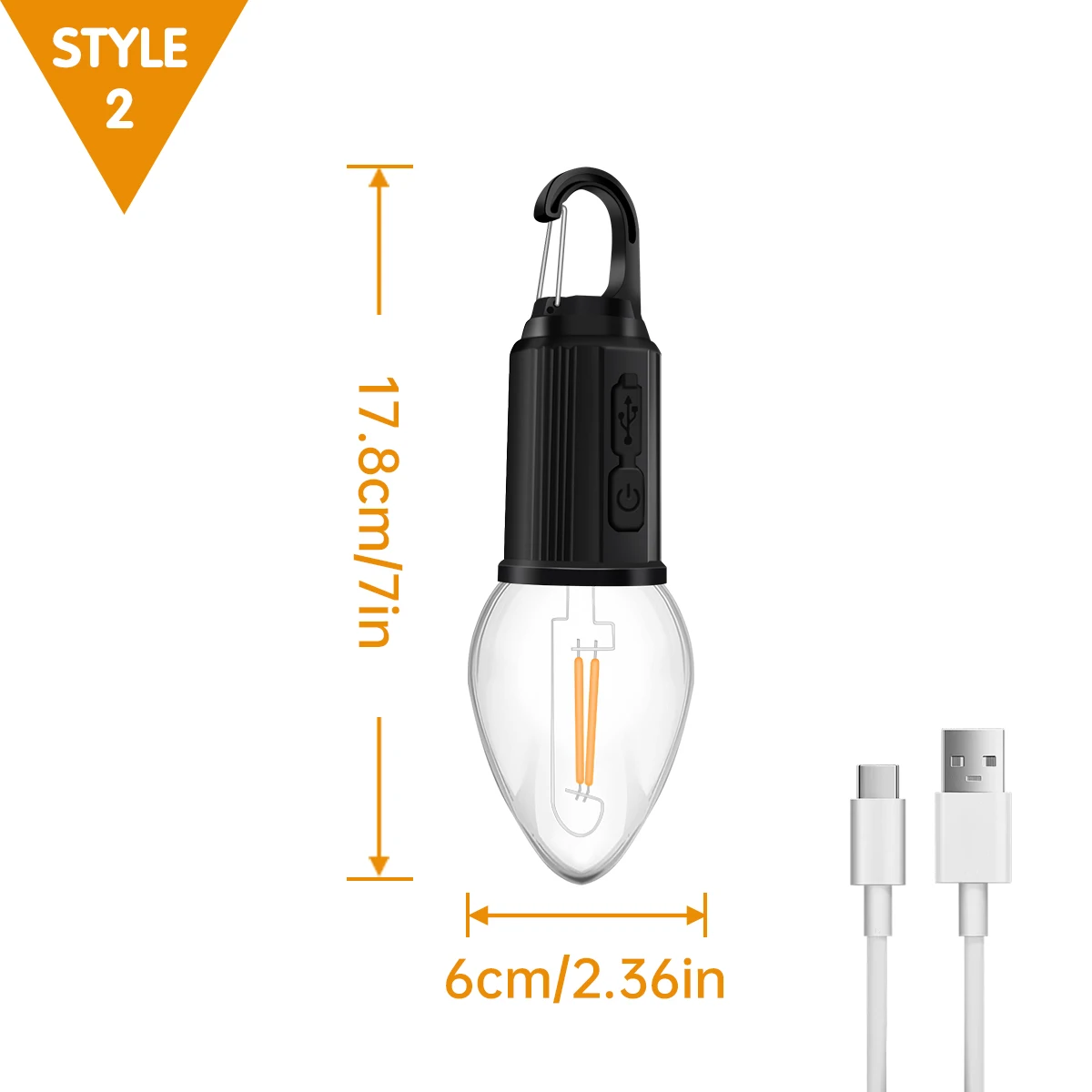 Outdoor Usb Oplaadbare Led Lamp Lampen Met Haak Helder Noodlicht Haak Haak Camping Vissen Draagbare Lantaarn Nachtverlichting: 9w