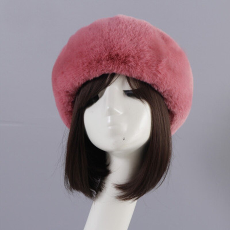 Femmes hiver fausse fourrure plus casquette russe pour les filles de épais moelleux vide haut russe casquette automne oreillette en plein air Ski chapeaux: 8