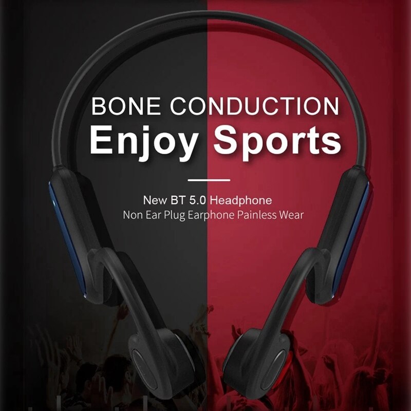 A9 Bone Conduction Headphones Painless Wireless Bluetooth 5.0 Earphone Outdoor Sports Headset Ip56 Waterproof Hands-Free