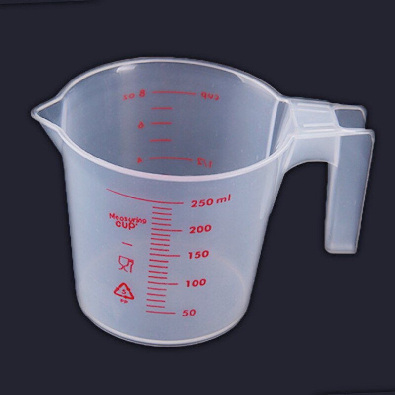 250ML de Plástico Copo Medidor Graduado Jarro de Superfície De Medição Ferramentas de Cozimento De Açúcar Café Bica material de Cozinha Em Casa