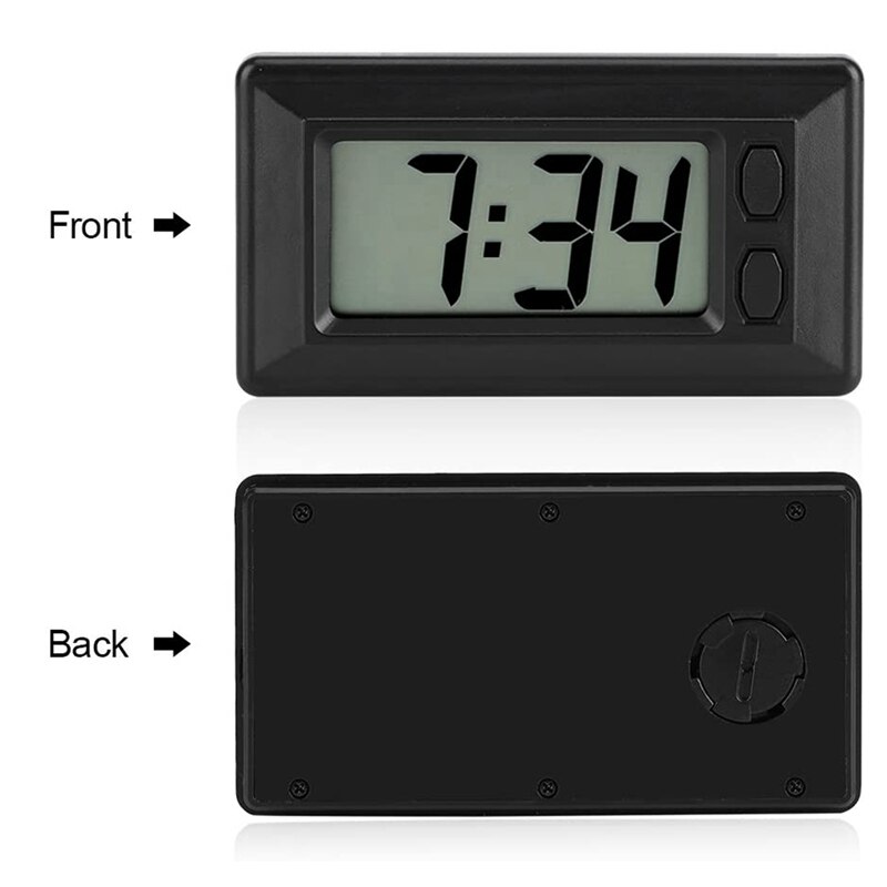 Portable Clock LCD Digital Table Car Dashboard Desk Electronic Clock Date Time Calendar Display Dashboard