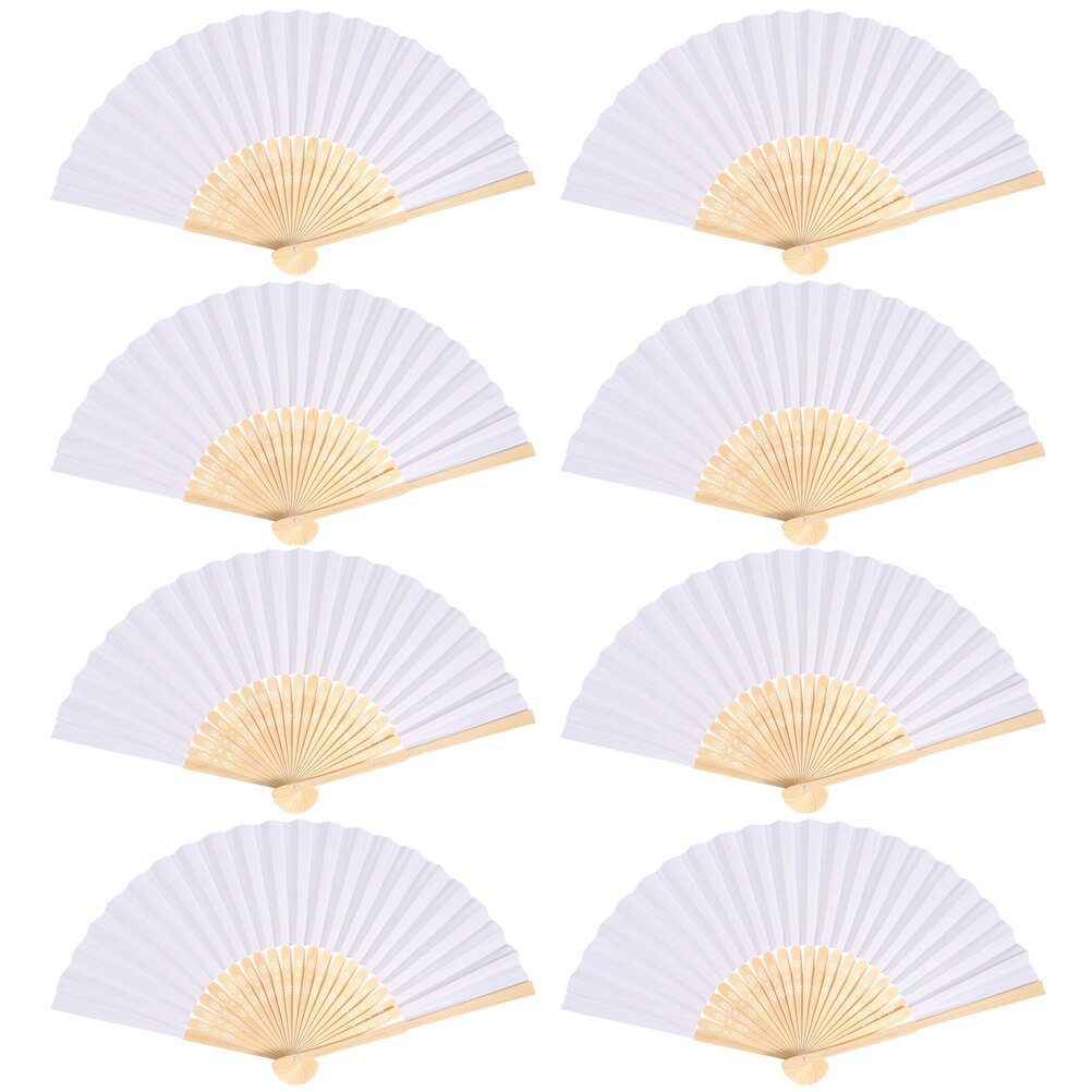 8pcs DIY Handicrafts Tools Kids Painting Folding Fan Drawing Hand Fans for Kids