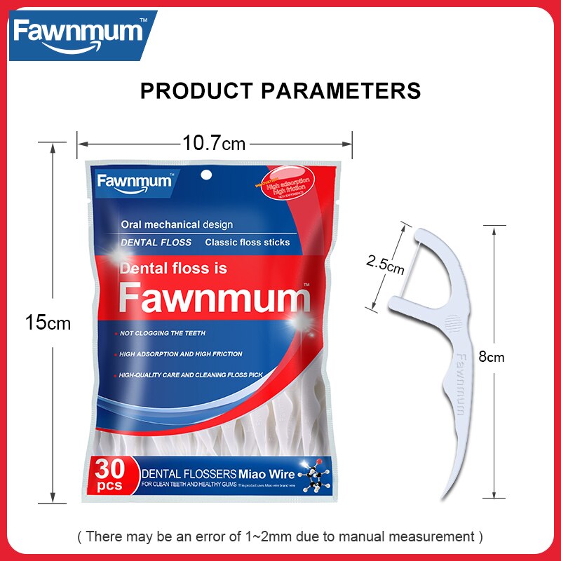 Fawnmama – cure-dents jetables 5x30 pièces/Lot, fil dentaire, brosse interdentaire, soins de nettoyage des gencives buccales