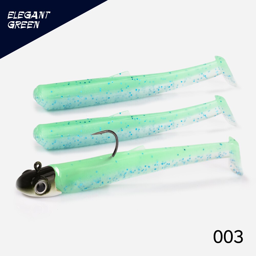 Hunthouse Official Store Fishing Soft Lure sinking 10g/15.3g/20.7g 100mm Jig Head Reflective Wobbler Crazy Eel for bass pike: 003 / 100mm jig head 5g