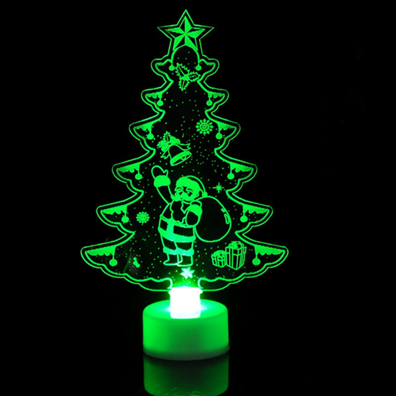 1 Pc Kleurrijke Led Decoratieve Verlichting Jaar Producten Kerstboomversiering Feestartikelen Acryl Kerst Night: A