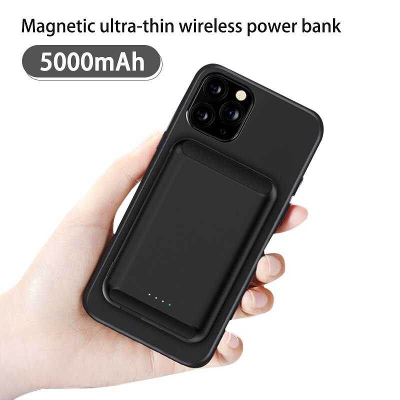 Powerbank magnético sem fio para iphone, 5000mah, carregamento de bateria externa para iphone 12 pro max 12 mini 11 pro