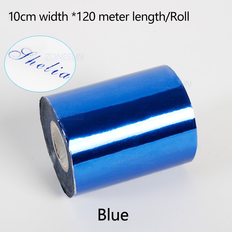 ZONESUN 10cm Rollen Heißer Folie Stanzen Papier Wärme Transfer Eloxiert vergoldet Papier für Leder PU Brieftasche Heißer folie stanzen handwerk: Blau