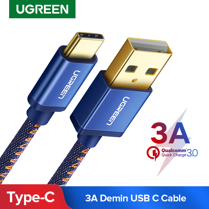 Ugreen USB C Cable for Xiaomi Mi 8 3A USB Type C Cable Fast Charge Data Cable for Samsung Galaxy S9 Nintend Switch USB Charger