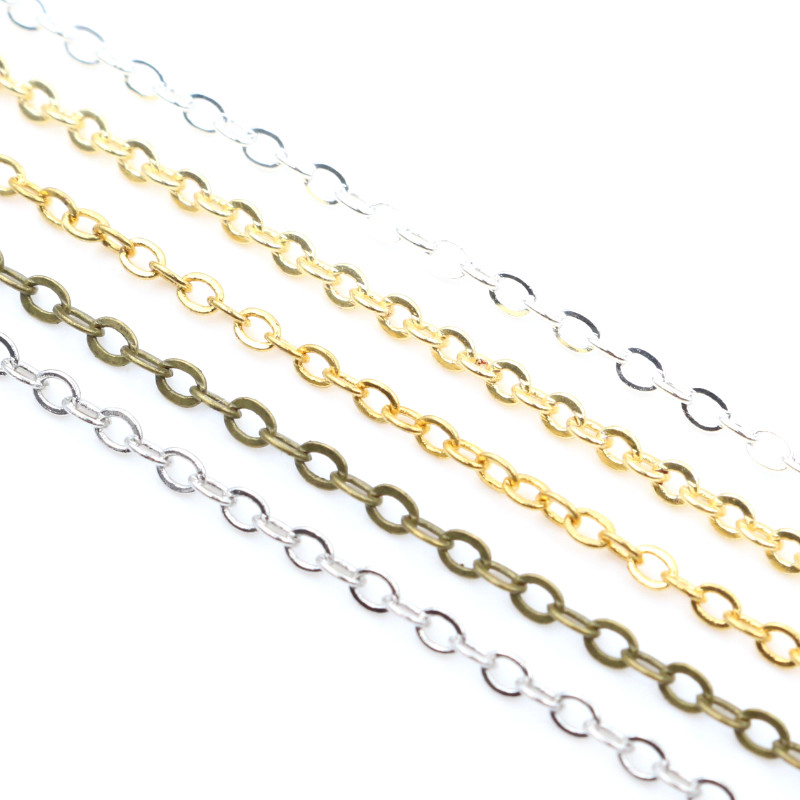 5 Meter/viel 2,4x1,8mm 5 Farben Überzogen Geschweißte Eisen Kabel Ketten Halskette DIY Schmuck, sterben Entdeckungen zubehör