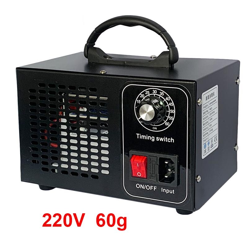 Ozone Generator 220v Air Purifier for home Ozonator 60g Ozonizer Ozono Desinfection Air Cleaner Sanitizing Machine: 220V  60G BLACK
