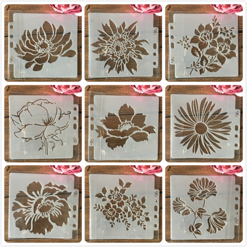 Plantillas de capas DIY, hoja de árbol, Ginkgo Bud, álbum de recortes de pintura, plantilla decorativa para colorear, álbum en relieve, 13cm, 8 piezas por juego