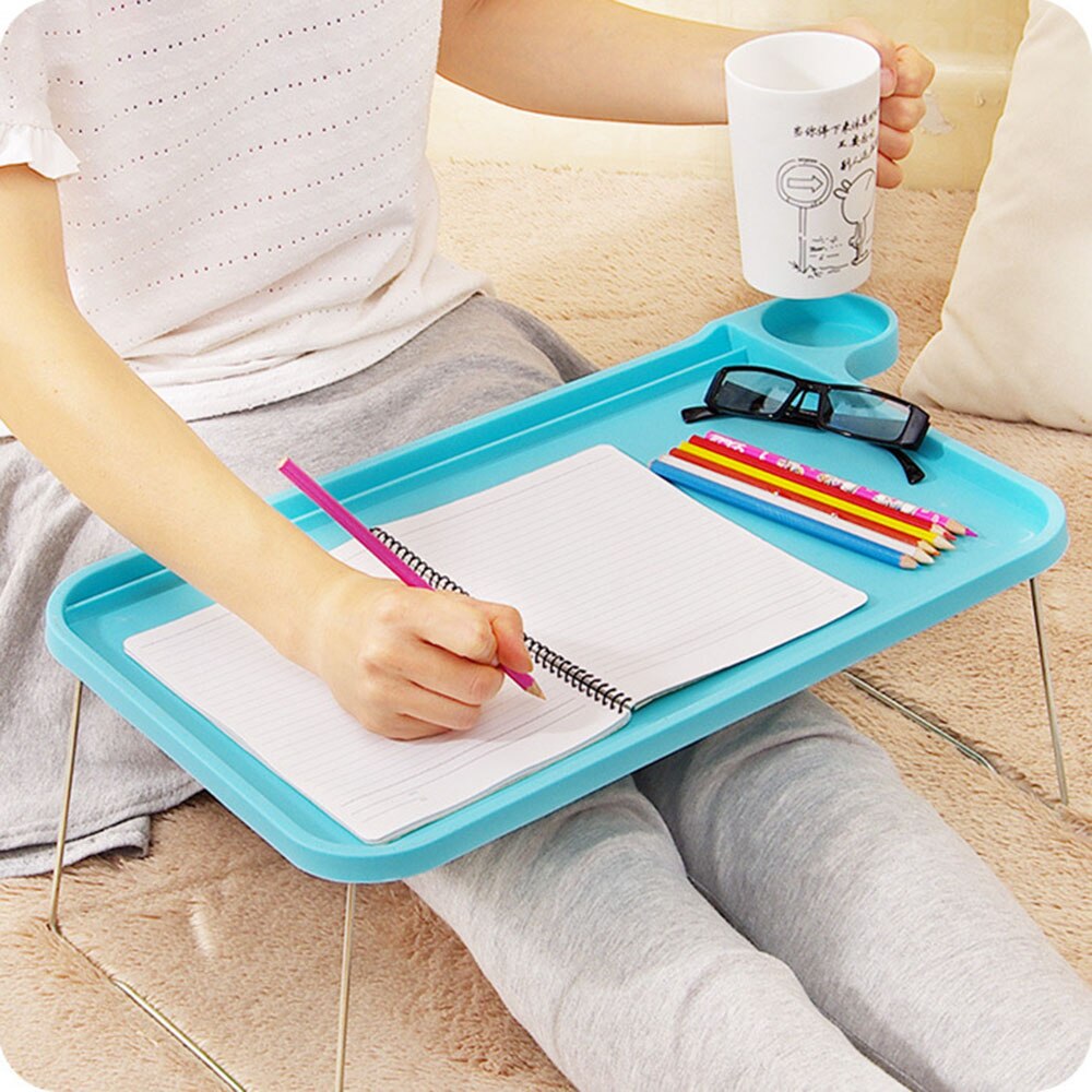 Adjustable Portable Laptop Table Dormitory Laptop Stand Ergonomic Notebook Table for Sofa Bed Picnic Table Folding Laptop Desk: Blue