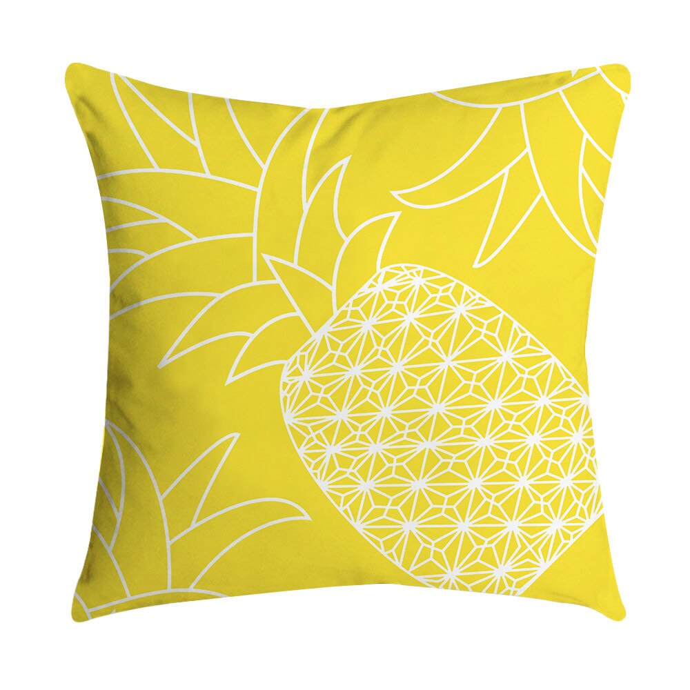 Ananas Blad Geel Kussensloop Sofa Auto Taille Gooi Kussenhoes Home Deco Luxe Sierkussen Office Наволочки Декоративные