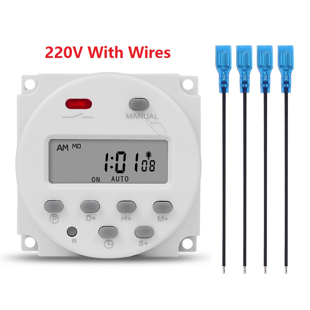 Gaqqee 1 Second Interval 12V 24V 110V 220V Digital LED Timer Switch 7 Days Weekly Programmable Time Relay Programmer CN101S: PURPLE