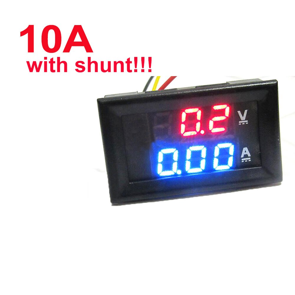 DC 100V 10A Mini 0.28inch LED Digital Voltmeter Ammeter Volt Ampere Meter Amperemeter Voltage Indicator Tester: 10A REDBLUE