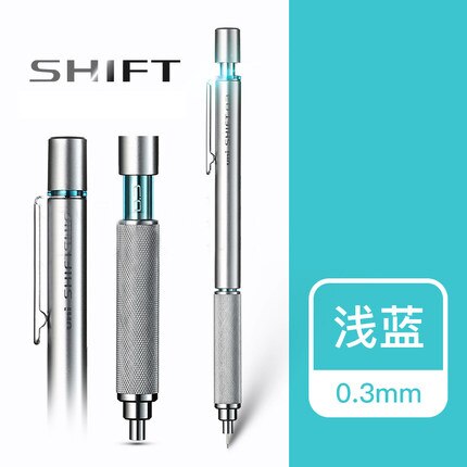 2 Stks/partij Mitsubishi Uni M5-1010 Shift Mechanische Potloden 0.3/0.5/0.7/0.9 Mm Intrekbare Tip Lage Zwaartekracht center Grafische: 03mm Silver