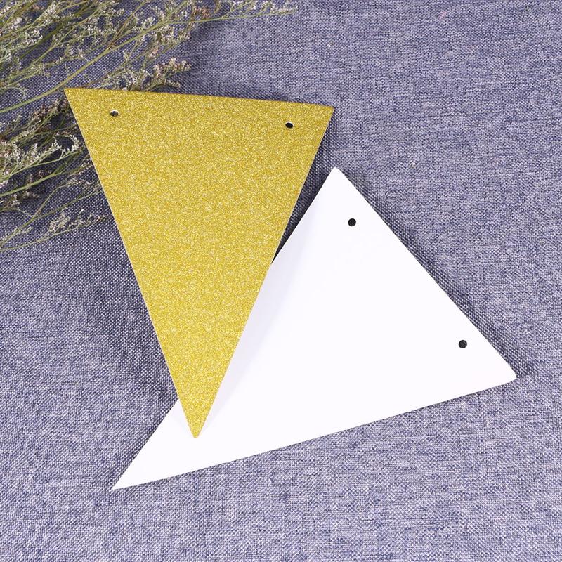 3 Meter Babys Verjaardag Banners Glitter Wimpel Vlaggen Guirlande Streamer Baby Kamer Nursery Opknoping Decor (Golden)