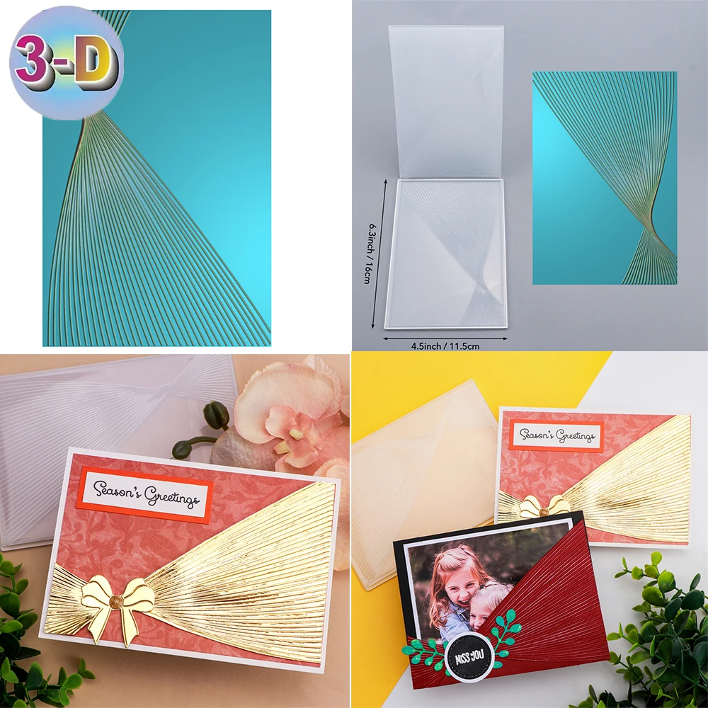 Carpeta de estampado 3D, línea ondulada, decoración de árbol de Navidad, fondo de telaraña para agregar detalles texturizados a la fabricación de proyectos de manualidades de papel: Gris claro