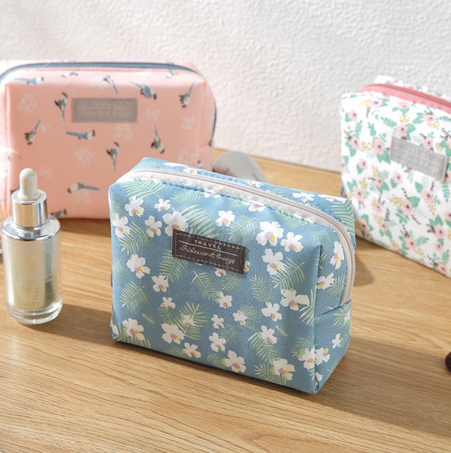 Mini Handtas Reizen Waszak Toilettas Make Up Case Zoete Bloemen Cosmetische Tas Organizer Beauty Pouch Kit Make Pouch