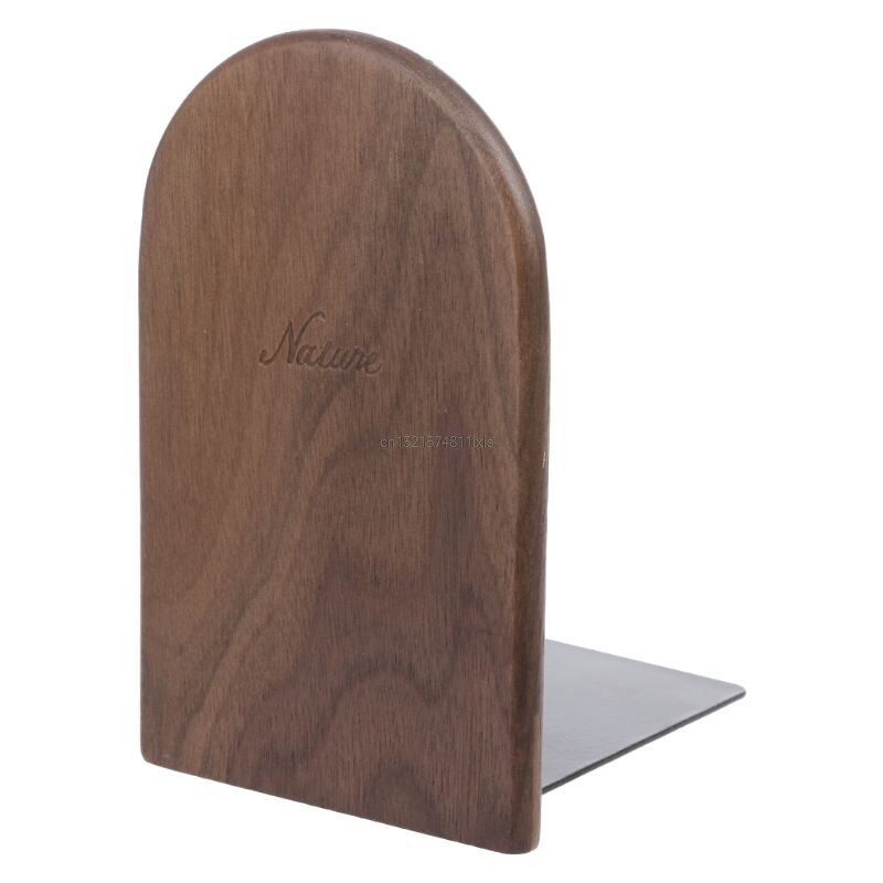 Walnut Wood Desktop Organizer Desktop Office Home Bookends Book Ends Stand Holder Shelf: 01