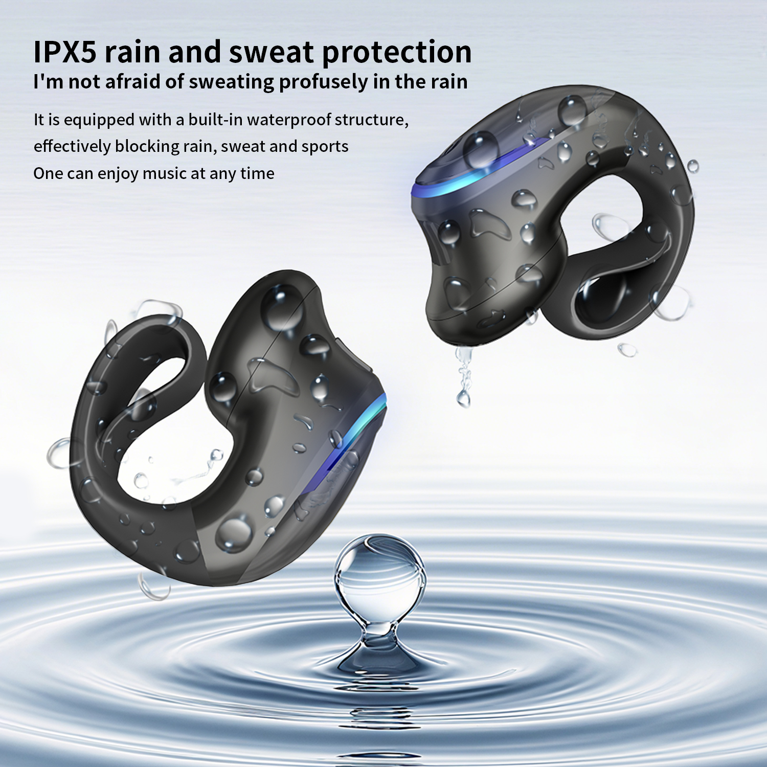 Condução óssea 5.3 fone de ouvido sem fio bluetooth falando clip-on fone de ouvido longo tempo de usar sem dor ultra longa vida útil da bateria