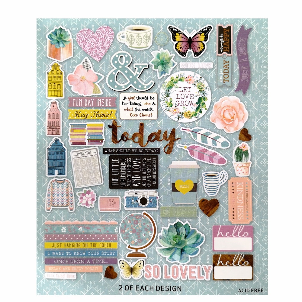 CRZCrafter-Bloc de papel con formas de efemera, diseños de lámina impresa, adornos, 106 uds, álbum de manualidades, fabricación de tarjetas, diario