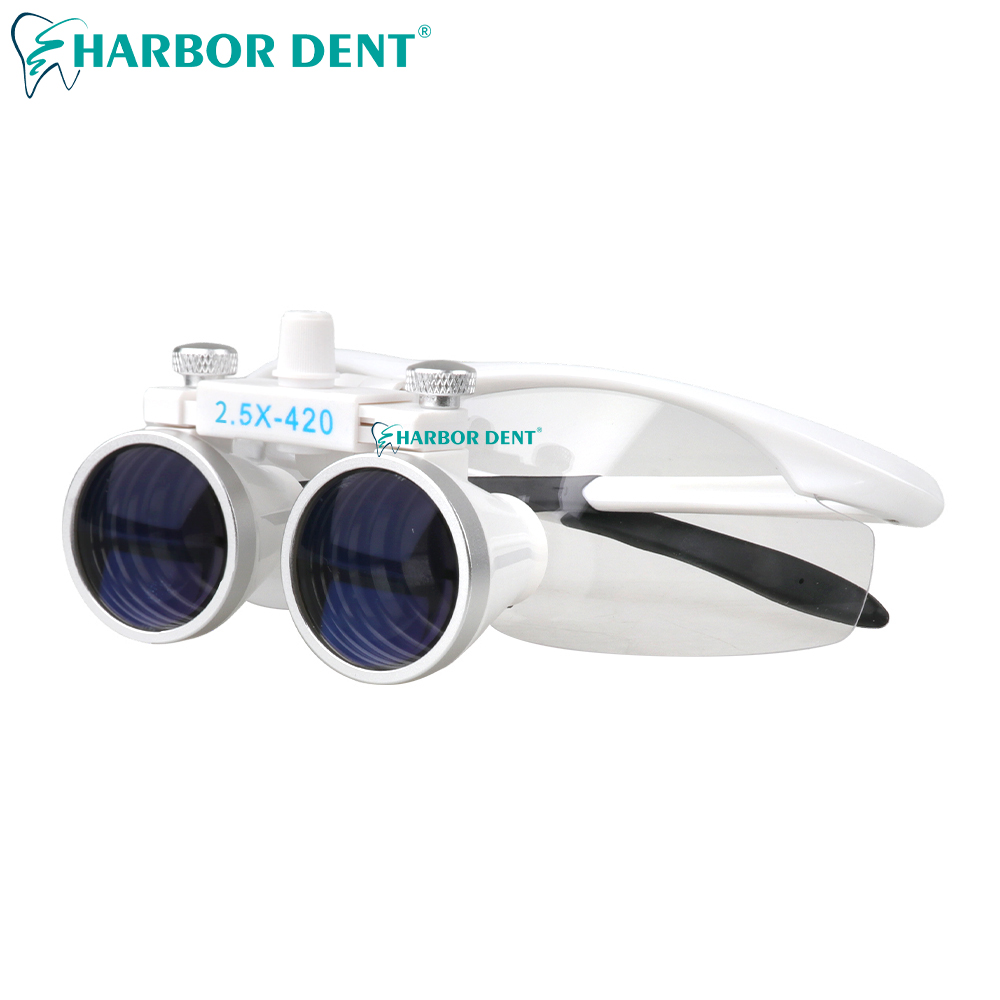 Dental Binocular Magnifier Ultra-lightweight Optical Loupes 320-420mm Magnifying Glass For Dentist Surgery 2.5X 3.5X: antique silver