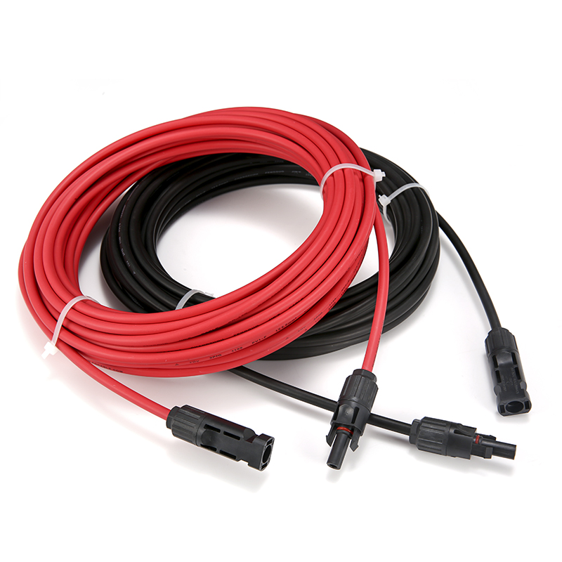 XIONGISOLAR cable solar fotovoltaico negro + rojo 2,5/4/6 mm2 con cable de extensión macho y hembra enchufe estadounidense 10/12/14 AWG cables solares fotovoltaicos