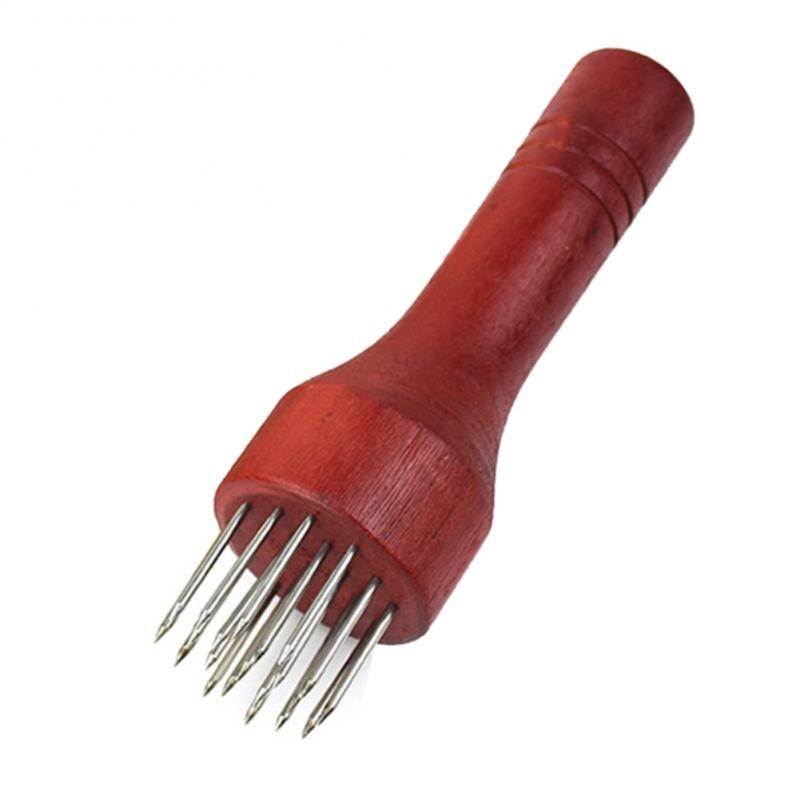 Stainless Steel Meat Needles Pounders With Wooden Handle Portable Meat Hammer Profession Meat Tenderizer Needle Meat Tools: 02