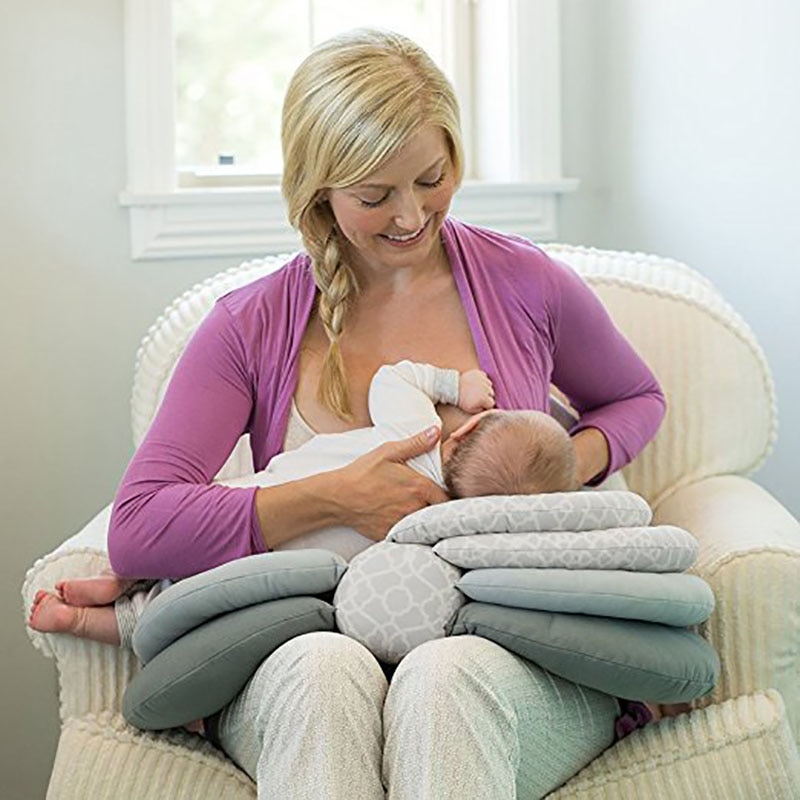 Justerbare baby plejepuder multifunktion spædbarn amning pude barsel støtte pude nyfødt fodring pude