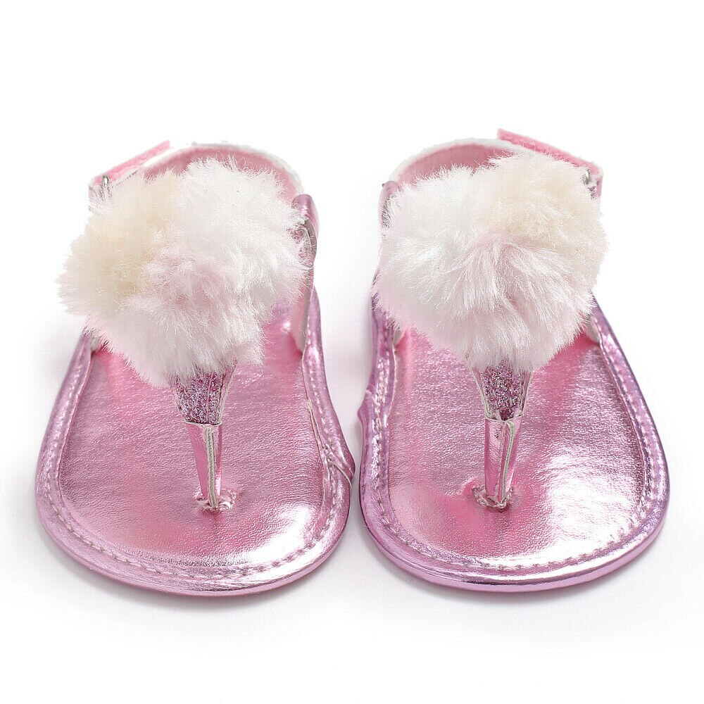 Nyfødt barn baby pige blomster sandaler sommer afslappet krybbe sko tøj 0-18m 3 farver: Lyserød / 0-6 måneder